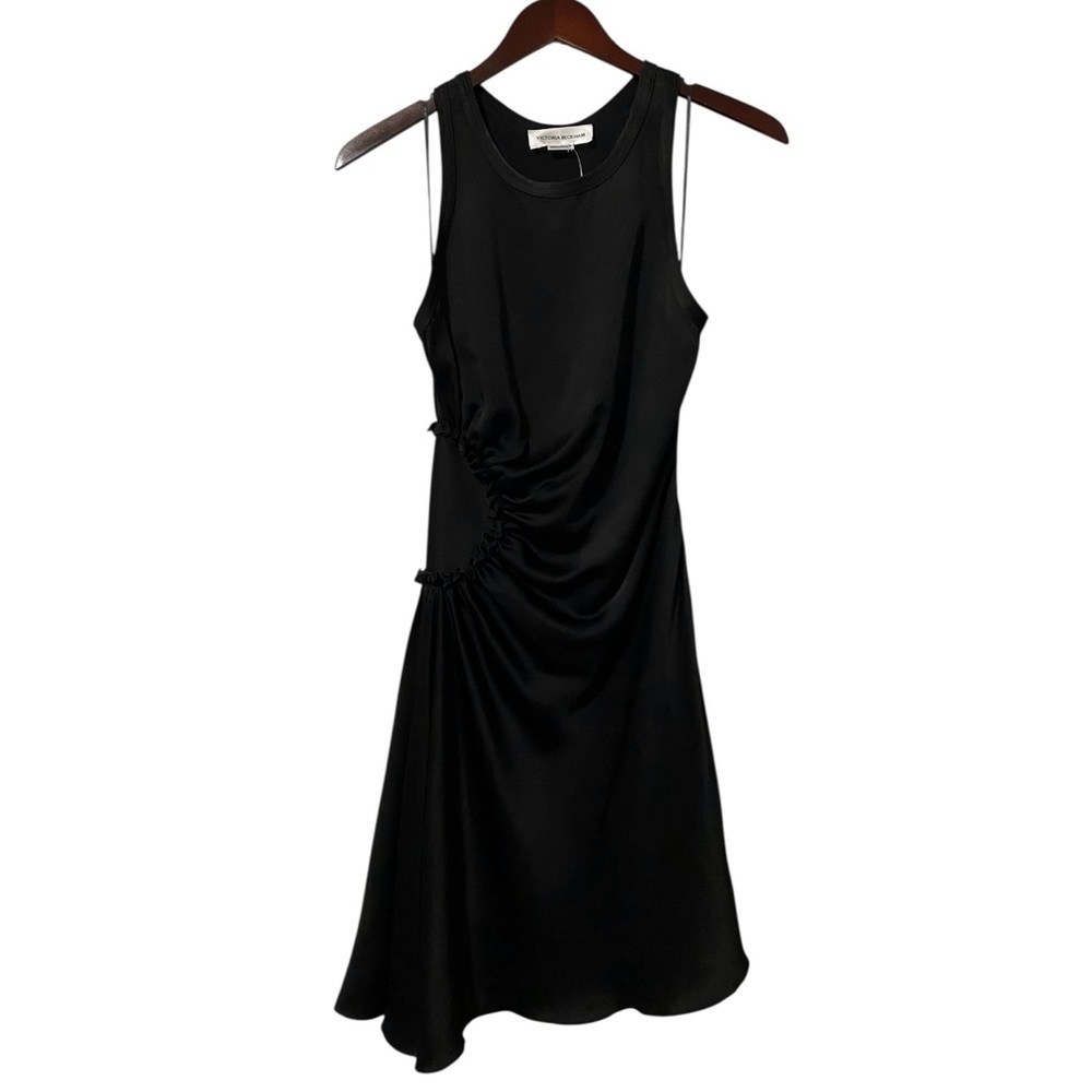 NWT Victoria Beckham Gathered Side Crepe Dress Size 4 - Picture 6 of 9